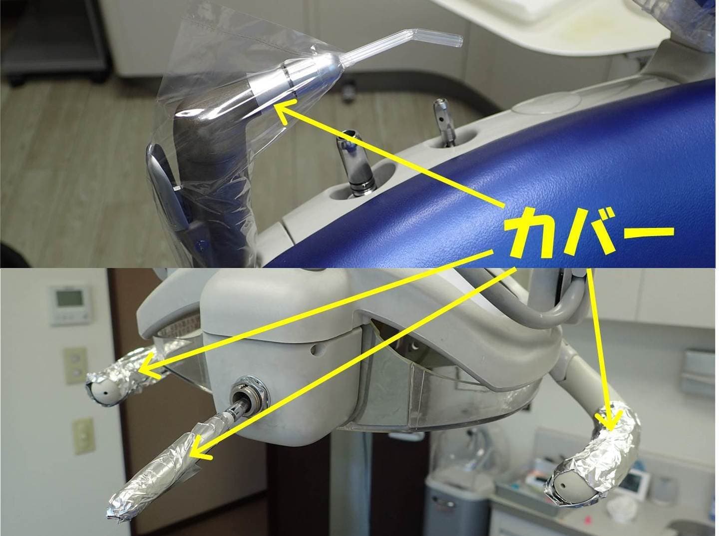 不潔な手が触れる部分への使い捨てカバー